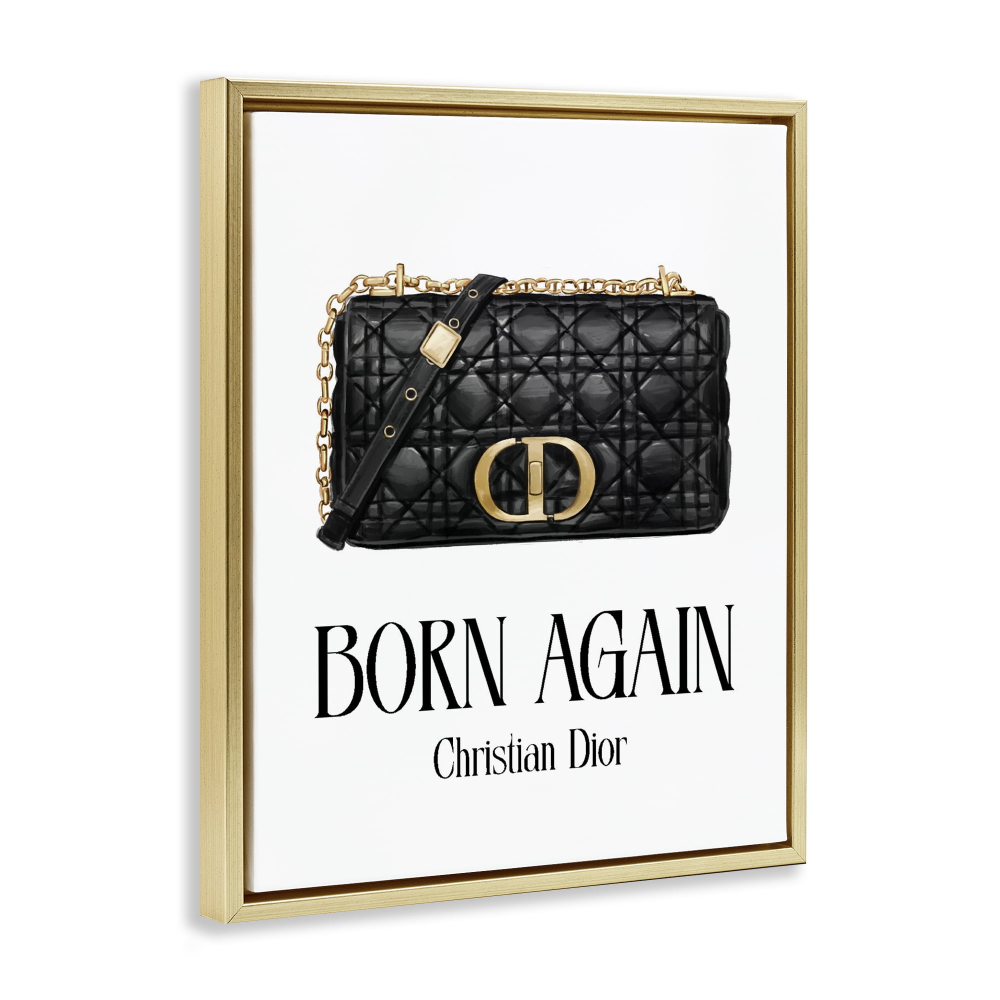 Stupell Industries Born Again Christian Bag Gold Framed Floater Canvas Wall Art, design by Ziwei Li