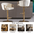 thumbnail image 6 of 24-32 Inch Velvet Bar Stools, Counter Height Adjustable Swivel Barstools High Bar Chairs with Gold Stable Metal Frame, Stools Chair with Footrest for Home Kitchen Island, Pub(Ivory,Set of 8), 6 of 10