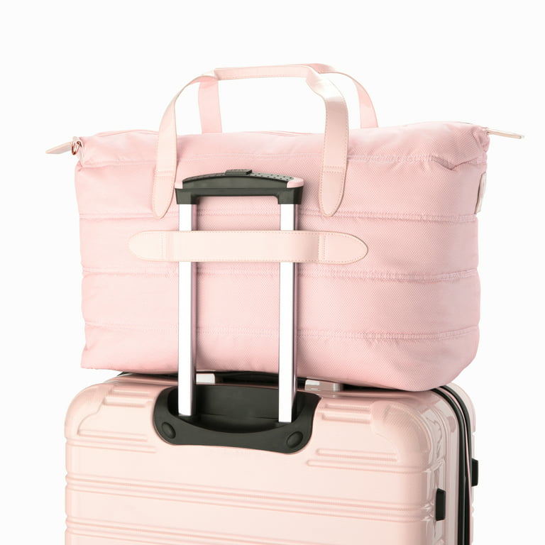 iFLY Travel Weekender Bag with Adjustable Shoulder Strap and Trolley Sleeve  Pink 