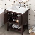 thumbnail image 2 of 18.10 in Wide Brown Vanity - Modern and Simple Style - Freestanding in Bathroom - Ample Space, 2 of 7