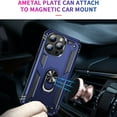 thumbnail image 3 of Allytech Rugged Case for iPhone 15 Pro, Military Grade Protection Shockproof Non-Slip Cover with Metal Rotatable Ring Stand, Magnetic Car Mount Holder Fashion Case for iPhone 15 Pro - Blue, 3 of 7
