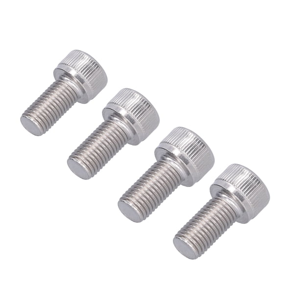 "Premium A2-70 Stainless Steel Hex Bolts - M10x20mm with 1.25mm Fine Thread (Set of 4), DIN 912 Standard, Corrosion Resistant for Automotive, Engineering & DIY Projects"