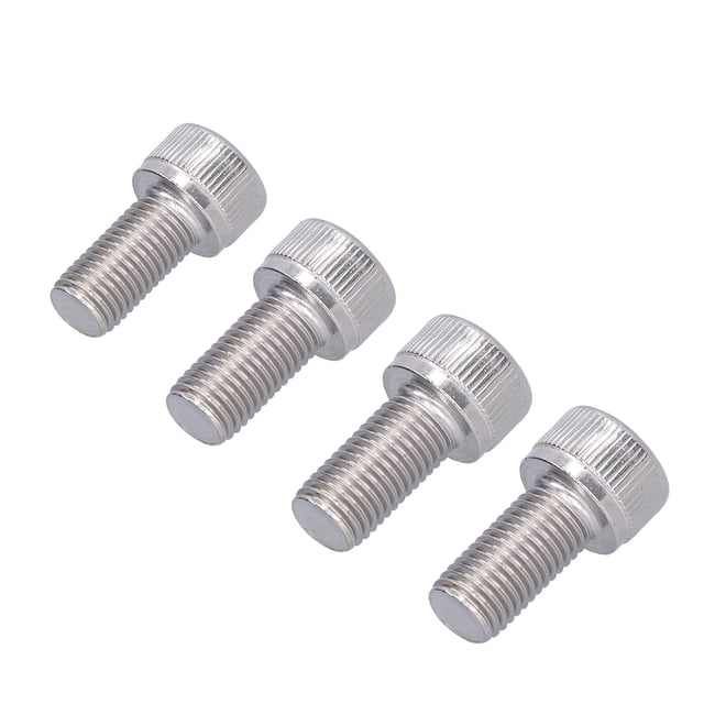 "Premium A2-70 Stainless Steel Hex Bolts - M10x20mm with 1.25mm Fine Thread (Set of 4), DIN 912 Standard, Corrosion Resistant for Automotive, Engineering & DIY Projects"