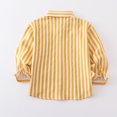 thumbnail image 6 of FYDUU Toddler Boys Long Sleeve Striped Shirt School Uniform Tops Child Kids Button Down Dress Shirts Little Boy's Back To School Shirt 18-24 Months, 6 of 6