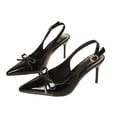 thumbnail image 3 of GERsome Women's Stiletto Heels Closed Pointy Toe Dress Pumps Elegant Slingback Wedding Pumps Formal Comfort Shoes, Black Size 9, 3 of 9