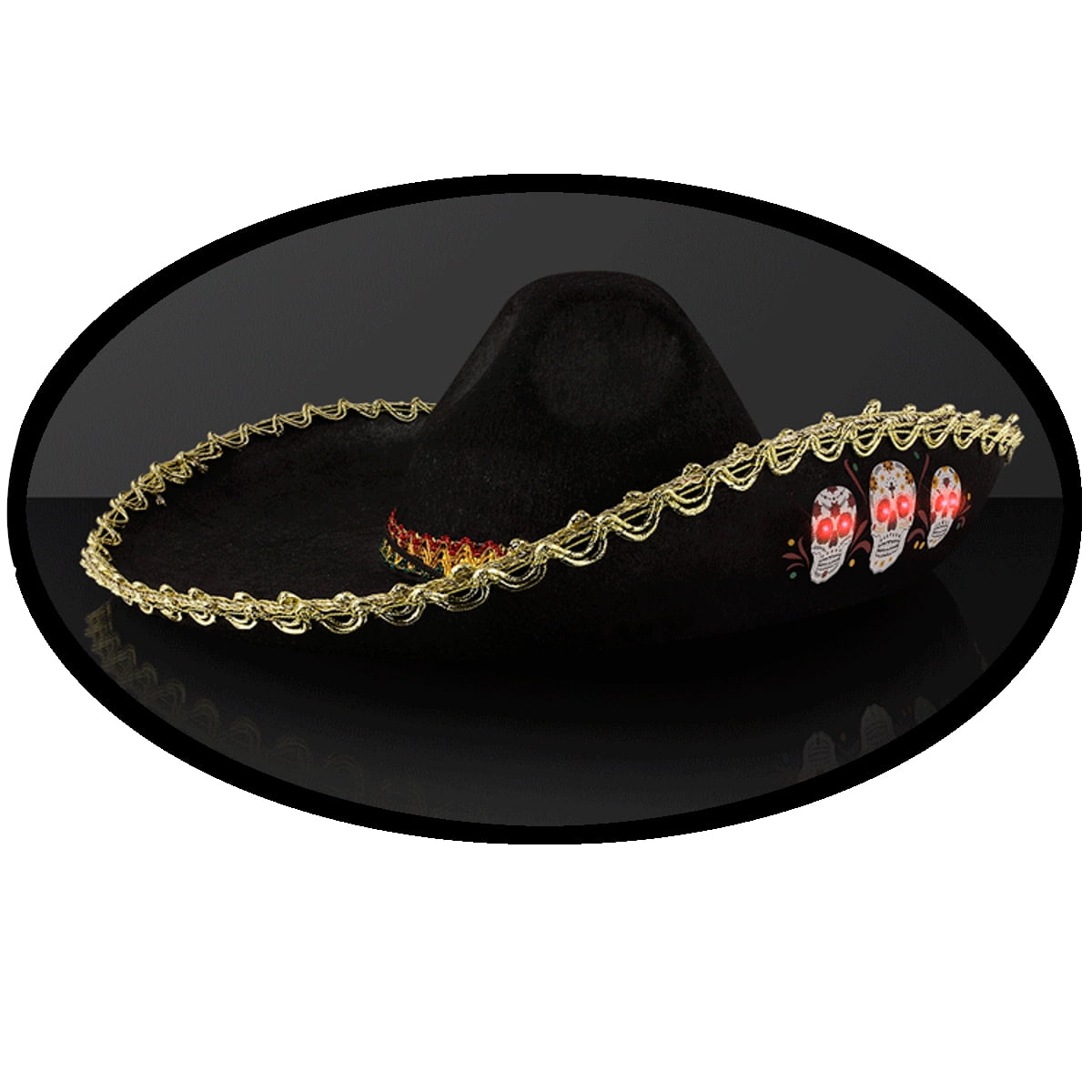 Oversize Sombrero Skull Hat Costume 