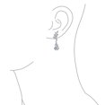 thumbnail image 4 of Bling Jewelry Womens Cubic Zirconia Leaf Motif CZ Teardrop Dangle Chandelier Earrings Silver Plated, 4 of 7