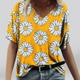 thumbnail image 1 of zanvin Haut pour Femmes, T-shirt Décontracté à Manches Courtes et Col en V Imprimé Mode pour Femmes, 1 of 4