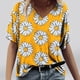 thumbnail image 1 of ICHUANYI Clearance Women's Fashion Printing Casual V-neck Short Sleeve Loose T-shirt Tops(Yellow, XXL) ICHUANYI WER2023081202254, 1 of 4