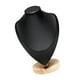 thumbnail image 1 of Elegante busto de exhibición de collares con base de madera, soporte de joyería liso, modelo duradero Negro M, 1 of 7