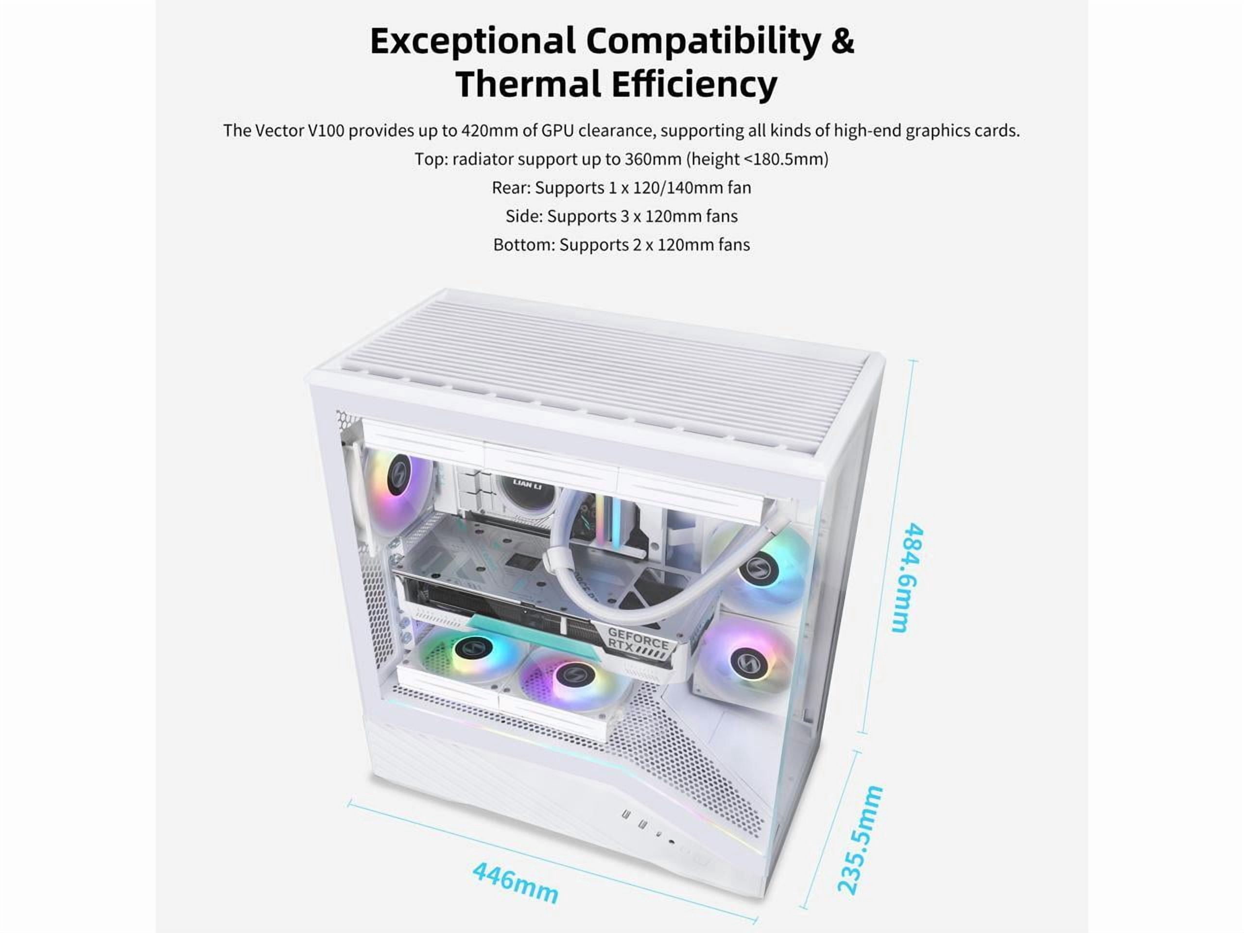 Lian Li V100RW V100 ATX Mid Tower PC Case White
