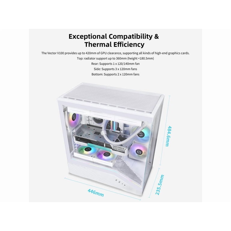 Lian Li V100W V100 ATX Mid-Tower Case White With RGB Strip