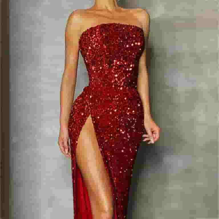 Sexy Ruched Sequined Strapless Strapless Dresses Sexy Ruched Sequined Strapless Strapless Dresses