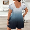 thumbnail image 4 of Npasoilc Printed Pocket Puff Sleeve Short Jumpsuits for Women Crew Neck Short Sleeve Plus Size Summer Romper, 4 of 5