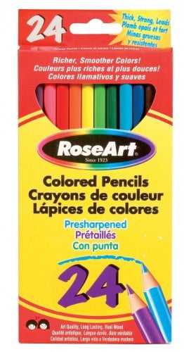 RoseArt Pre-sharpened 24 Colored Pencils (dfb56)