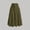 Army Green, variant on FengLS Midi Skirt for Women High Waist with Buttons Zipper Long Skirt Flowy A-Line Tiered Ruffle Skirt Casual Solid Elastic Waist Half Skirt