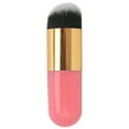 thumbnail image 1 of Brocha de maquillaje profesional para base, cosmética, difuminadora de líquidos, rubor, polvos líquidos, para maquillaje diario, color rosa y dorado., 1 of 14