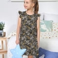 thumbnail image 4 of Fotbe Hockey1 Vestido de Dormir para Niñas de 3 a 10 Años, Mangas Cortas, Estilo Princesa, Pijama Camisón con Mangas Voladas-Large, 4 of 6