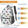 thumbnail image 3 of Monster Cartoon Truck White Pattern 17" School Backpacks for Teens,Waterproof Oxford Fabric,S-Shape Padded Straps for School,Travel,Hiking,Camping, 3 of 6
