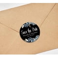 thumbnail image 4 of Darling Souvenir Round 45 Pcs Floral Border Save The Date Stickers Wedding Personalized Bride Groom Names And Date Envelope Seals - Black, 4 of 4