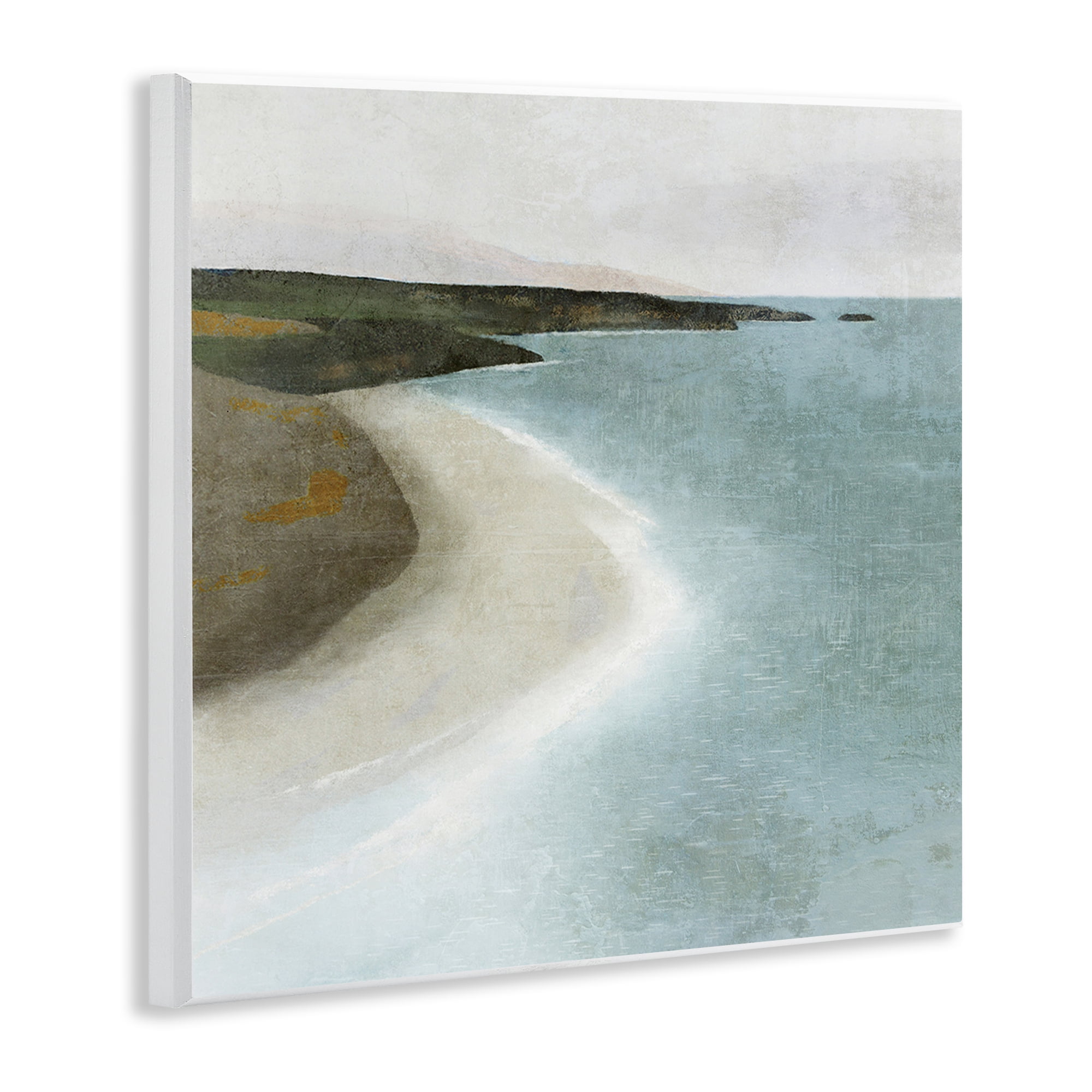 Stupell Industries Simple Serene Coastline Landscape Painting Unframed Art Print Wall Art, 12 x 12