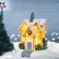 thumbnail image 4 of 2 Piezas Casa Miniatura Led Decoración Navidad Resina Ornamento Luminosa Edificio Adecuada para Regalo Fotografía Decoración Hogar Oficina Aureato y Coral, 4 of 9