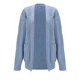 thumbnail image 4 of Nooxsoe Womens Knit Cardigan Classic Casual Knit Outerwear Button Down Thick Soft Knitwear Sweater Coat Cardigan Open Front Fall Winter Clothing Soft Knit Women's Sweater Blue S, 4 of 5