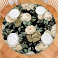 thumbnail image 2 of Pioneer Flower Floral Print Pattern Round Fitted Tablecloth with Elastic Edge,Dining Table Cover Waterproof,Outdoor Round Tablecloth for Camping,Dining,Indoor and Outdoor, 2 of 7