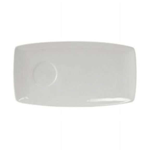 Tuxton GLP-550 Vitrified China Rectangular Tray Well Porcelain White - 13 x 7 x 0.75 in. - 1 Dozen