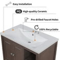 thumbnail image 4 of Xahpower 30" Bathroom Vanity with Ceramic Basin,Integrated Wash Basin Storage Cabinet with Doors and Drawers,Lavatory Free Standing Vessel Sink,Solid Frame,Metal Handles,Toilet Furniture,Brown, 4 of 12