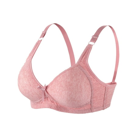 Plus Size Nursing Bra Women Back-Smoothing Bra Feature V-Neck Bralette Bra Style W-1761 Hook and Eye Closure Wireless Push Up Bra Pinks XXL