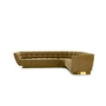 thumbnail image 3 of Divani Casa Granby Fabric & Stainless Steel Sectional Sofa - Mustard Yellow/Gold, 3 of 4