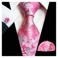 thumbnail image 5 of Mosey 3Pcs/Set Men Exquisite Plum Pattern Tie Pocket Scarf Cufflinks Set Vibrant Color Tie Handkerchief Brooch Cufflinks Set Suit Accessories, 5 of 8