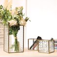 thumbnail image 4 of Merek Set of 3 Copper Frame with Texture Glass Hurricane Candleholder Lantern Decorative Box Plant Terrarium Tabletop Curio Case/Shadow Box Great for Home Decor and Wedding (Copper), 4 of 5