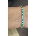 thumbnail image 3 of 14K White Gold Plated 4MM 9Ct Round Lab-Created Green Emerald Diamond Tennis Bracelet`7" Fot Valentine Day Gift For Her, 3 of 4