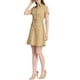 thumbnail image 4 of Vestido mini de mujer Inspire Chic con ajuste y vuelo, cuello, bolsillos y cintura elástica en color caqui claro, 4 of 8