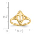 thumbnail image 2 of 14k Yellow Gold Ichthus With Cross Ring - 2.0 Grams - Size 6, 2 of 2