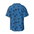 thumbnail image 6 of Lsque Tennis Rackets 1 print Men's Cuban Collar Short Sleeve Shirt Summer Beachwear Casual Button Down Fashionable Vacation Leisure Shirt-Large, 6 of 7