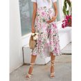 thumbnail image 2 of Women's Maternity Midi Skirt Pleated High Waist Boho Casual Ruffle Flowy Wrap Split Long Skirt, 2 of 5
