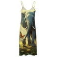 thumbnail image 5 of Colorful Elephant Flower Sleeveless Dress for Women Clothing Female Women's Summer Skirt, 5 of 7