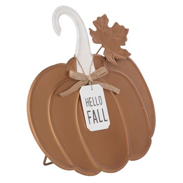 Melrose International Harvest Plaid Pumpkin Decor (Set of 2) main image 0
