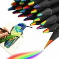 thumbnail image 4 of Kaireo 12 Black Wood Rainbow Pens with the Same Core Seven Colors Rainbow Core Pencils Children'S Painting Creative Color Pencils,Coloring Sketch campus Multi for Art Drawing Art for Artists, 4 of 7