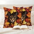 thumbnail image 3 of Fall Outdoor Pillow Covers 24"x24" Set of 2,Waterproof Throw Pillow Covers for Patio Furniture,Thanksgiving Rustic Cat Orange Red Maple Leaf Decorative Cushion Pillowcases for Garden Porch Couch Sofa, 3 of 9