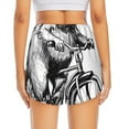 thumbnail image 4 of Goofa Capybara Riding Bicycle Printed Women 2 in 1 Running Shorts,Quick Dry Athletic Workout Shorts,High Waisted Athletic Shorts with Liner Pockets-Large, 4 of 9