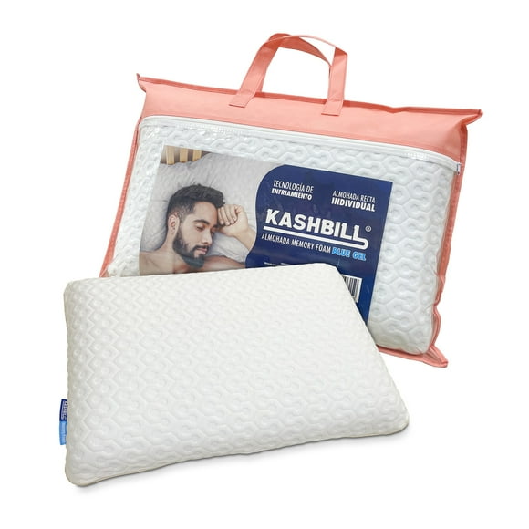 Almohada Kashbill Memory Foam Blue Gel con AirFlow, Termorreguladora, Antibacterial y Ergonómica - Soporte y Frescura para un Sueño Reparador 60x40