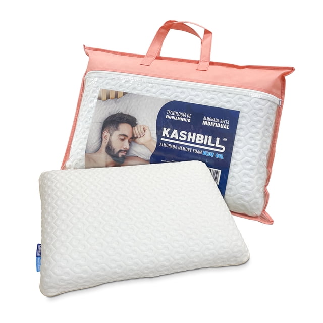 Almohada Kashbill Memory Foam Blue Gel con AirFlow, Termorreguladora, Antibacterial y Ergonómica - Soporte y Frescura para un Sueño Reparador 60x40