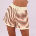 thumbnail image 5 of yardsong Womens Y2k Summer Shorts Striped High Waist Pajama Lounge Shorts Comfy Drawstring Pj Bottoms Sleep Shorts with Pockets Red,S, 5 of 5