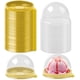 thumbnail image 1 of 100 Uds Mini caja de plástico transparente para muffins, galletas, muffins, caja de regalo para cumpleaños y bodas (2 pulgadas) (dorado), 1 of 5