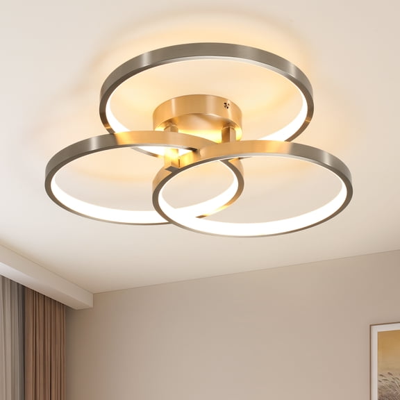 GCGAFUL 19.7"LED Flush Mount Ceiling Light, Modern Silver Close-to-Ceiling Light with 3CCT for Bedroom, Living Room, Hallway