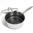 thumbnail image 4 of Lexi Home 2.7-Quart Diamond Tri-Ply Non Stick Sauce Pan Stainless Steel Cookware, 4 of 9